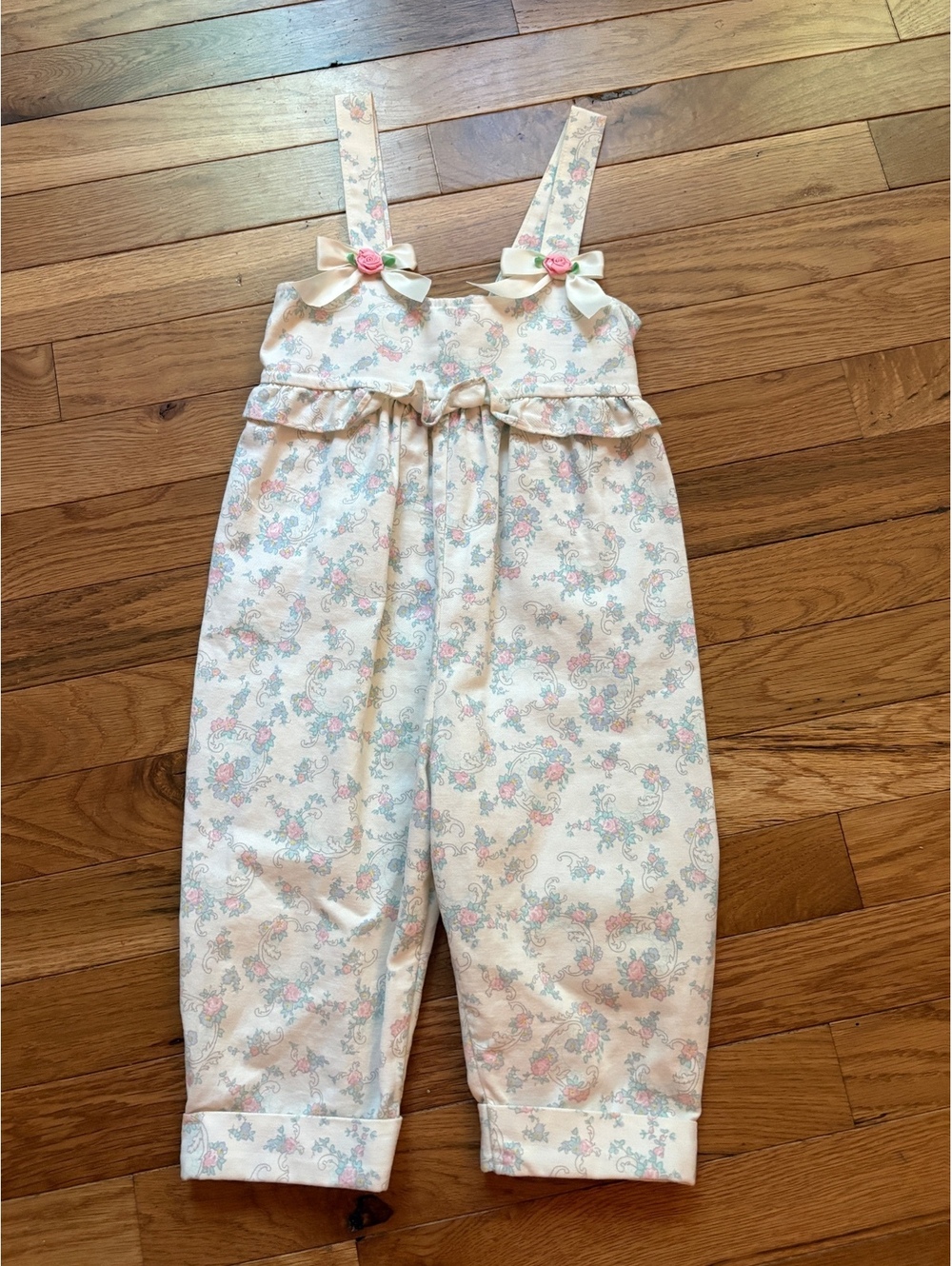 Vintage Carter's Floral Print Toddler Girls' Overalls Romper, 18 Months